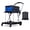 blue, variant on Collapsible Shopping Cart on Wheels, 2-Tier Folding Shopping Cart with Removable Storage Crat, Multi Use Utility Cart Portable Trolley for Picnic, Supermarket