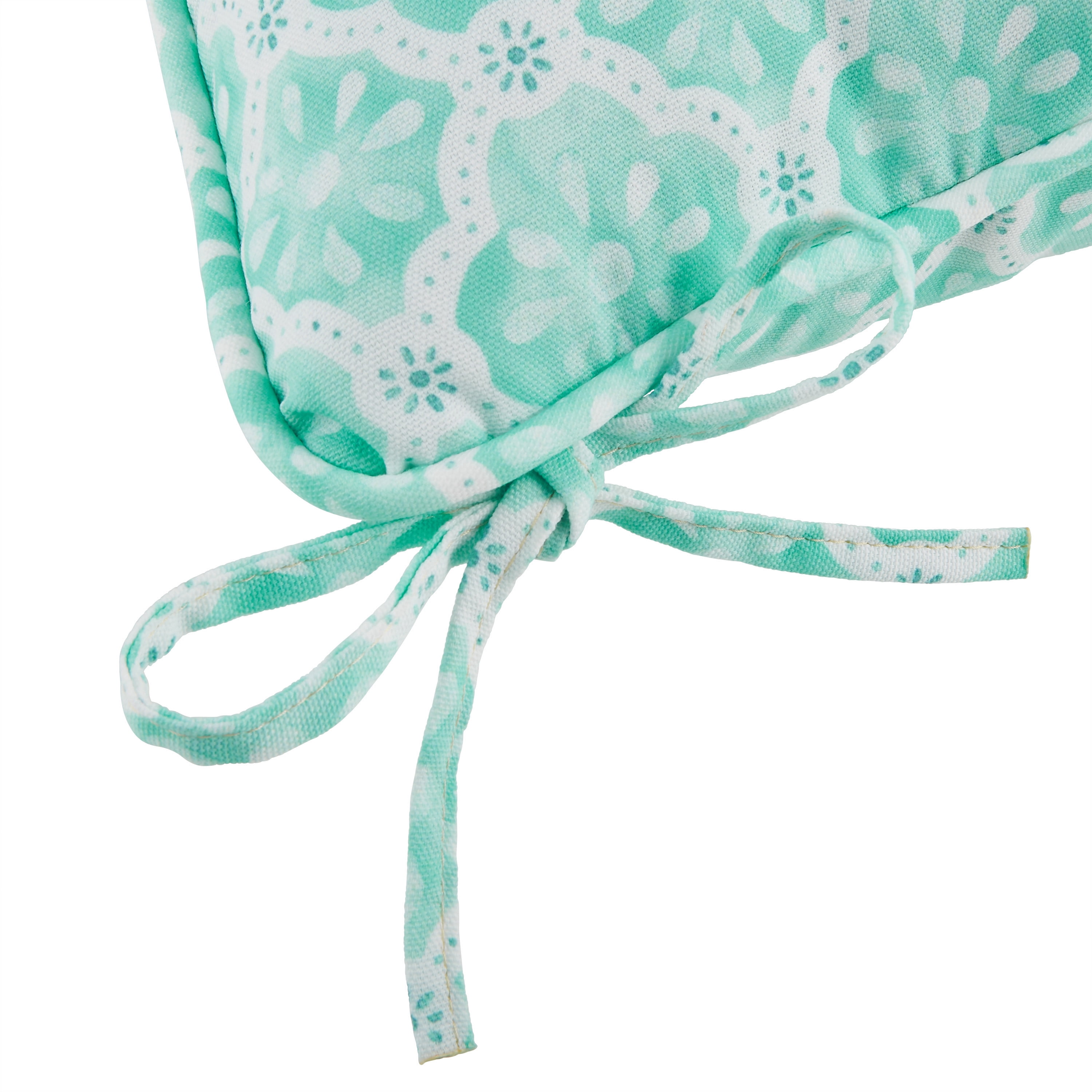The Pioneer Woman 18" x 19" Green Washy Trellis Outdoor Seat Pad, 2 Pack