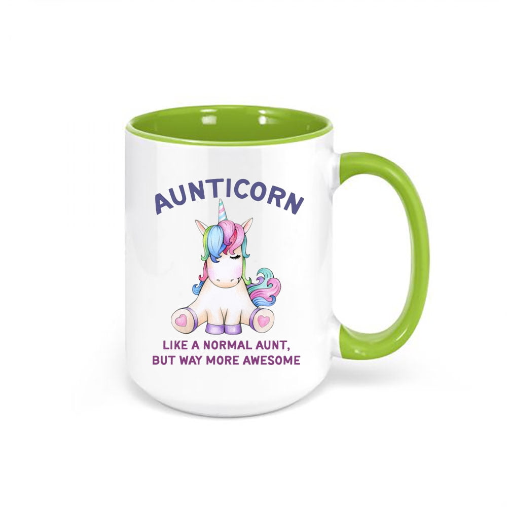 Unicorn Awesome Auntie Mug Pink Girly Doughnut Aunty Funny Girls Gift #12142 