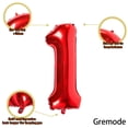 thumbnail image 3 of MesaSe Ballons Rouges 1 Ballons de 40 Pouces en Feuille pour Fête d'Anniversaire Décorations Fournitures Ballons Numériques en Hélium Mylar (Numéro Rouge 1), 3 of 5