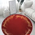 thumbnail image 4 of LaModaHome Rounded Rug Red Ring RugNon-Slip Rug Washable Mat Child Stain Resistant Living Room Kitchen Carpet 5.9X5.9ft(180X180cm), 4 of 5