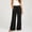 Black, variant on Maternity Summer Pants Summer Trendy Drawstring Loose Lace Trim Cut-Out Wide Leg Palazzo Pants Beach Vacation Boho Trousers with Pockets Beige M