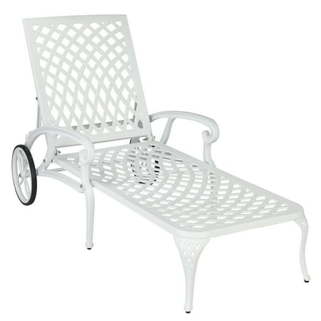 

Docooler 193*64.5*93cm Backrest Adjustable Courtyard Cast Aluminum Lying Bed White
