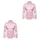 thumbnail image 3 of Sonducket Camisa transpirable para hombre Satén con mangas largas - Trabajo Boda o hogar Camisa para hombre Manga larga formal Rosa grande S rosa S 2piezas, 3 of 6