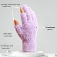 thumbnail image 4 of Guantes de invierno Skymirror, resistentes al frío y térmicos, de felpa, tejidos de imitación de piel de visón con diseño de medio dedo para otoño, invierno, hogar y exterior., 4 of 8