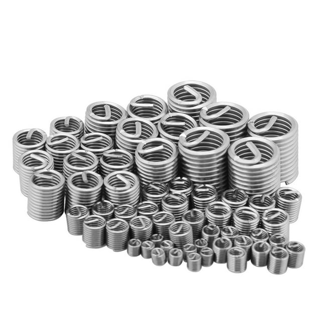 Fil Réparationinsert, 60pcs Fil d'Acier Inoxydable Manchon Filetage Réparation Kit Puissance Emballé Performance