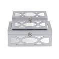 thumbnail image 3 of Harlane Set of 2 Overlayed Mirror Silver Boxes, 3 of 6