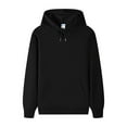 thumbnail image 2 of DODADAWANJ Plus Size Hoodies for Unisex Long Sleeve Casual Fall Sweatshirts with Hood Loose Fit Solid Color Drawstring Hooded Pullovers with Pocket Black XXXL, 2 of 8