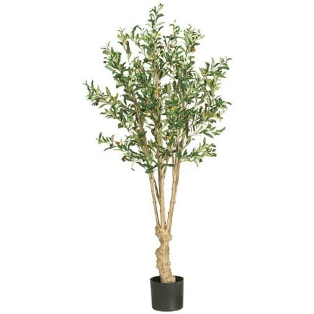 Nearly Natural 5258 Olive Silk Tree, 5-Feet, Green,9" x 9" x 62.5"
