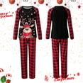 thumbnail image 2 of Tfken Christmas Pajamas For Family Crew Neck Long Sleeve Cute Tops Plaid Pant Black Women Holiday Nightwear Jammies, 2 of 4