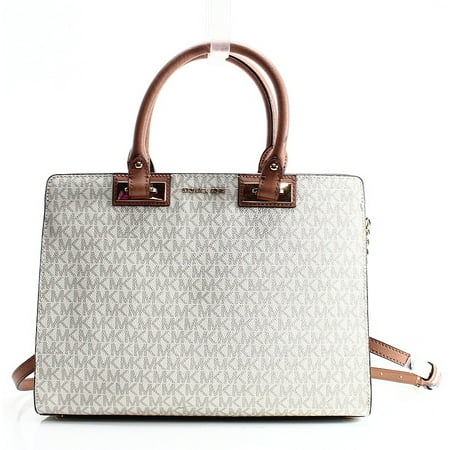 Michael Kors New Ivory Vanilla Pvc Signature Quinn Satchel Bag Purse