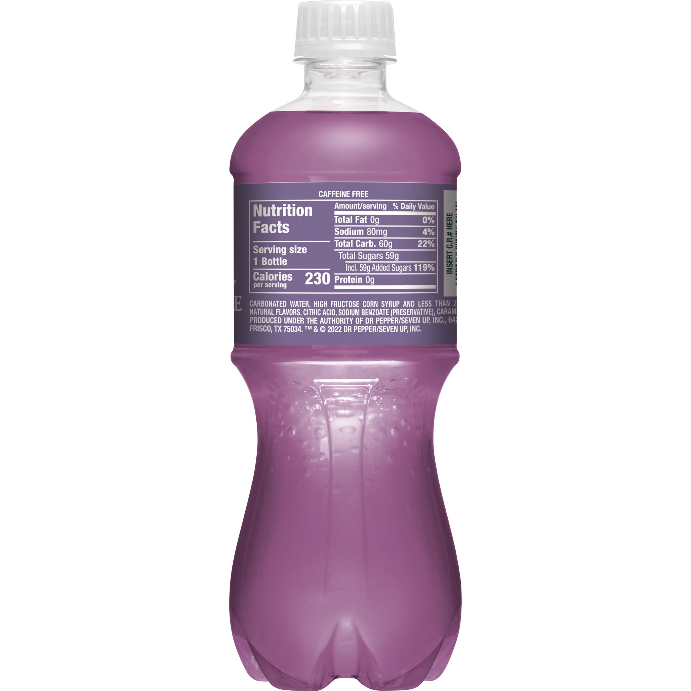 Canada Dry Caffeine Free Blackberry Ginger Ale Soda Pop, 20 fl oz, Bottle