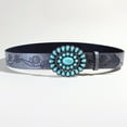 thumbnail image 6 of BAETEUY Boho Style Rose Flower Carved Belt - Faux Turquoise Decor Vintage Western Waistband, 6 of 7