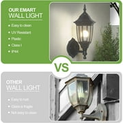 EMART Outdoor Porch Light, Exterior Waterproof Wall Light Fixtures, Anti-Corrosion Plastic Material for Backyard, Garage - Black, 1 Pack