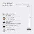 thumbnail image 4 of Brightech Libra LED Floor Lamp - Alexa and Smart Home Compatible - Contemporary Minimalist Standing Lamp - Adjustable Pivoting LED Head with Built-in Dimmer and Color Changing LED - Black, 4 of 9