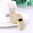 thumbnail image 3 of 2X Whistle, Metal Crystal Rhinestone Whistle, Shining Whistle with Keychain for Referees, Coaches, Teachers, 3 of 8