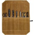 thumbnail image 1 of (kaki) Sacs de rangement et rouleaux de couteaux en toile cire pour couteaux de cuisine et ustensiles de cuisine, 1 of 5