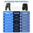 thumbnail image 5 of Exxact Sports Combat 7-Pad Adult Football Girdle for Men with Cup Pocket, Padded Compression Shorts with Integrated Pads, Men's Girdle Football (AL, Black), 5 of 6
