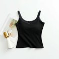 thumbnail image 3 of Fanxing Crop Tank Top for Women Basic Solid Spaghetti Strap Camisole Cotton Sleeveless Bralette Black,M, 3 of 6