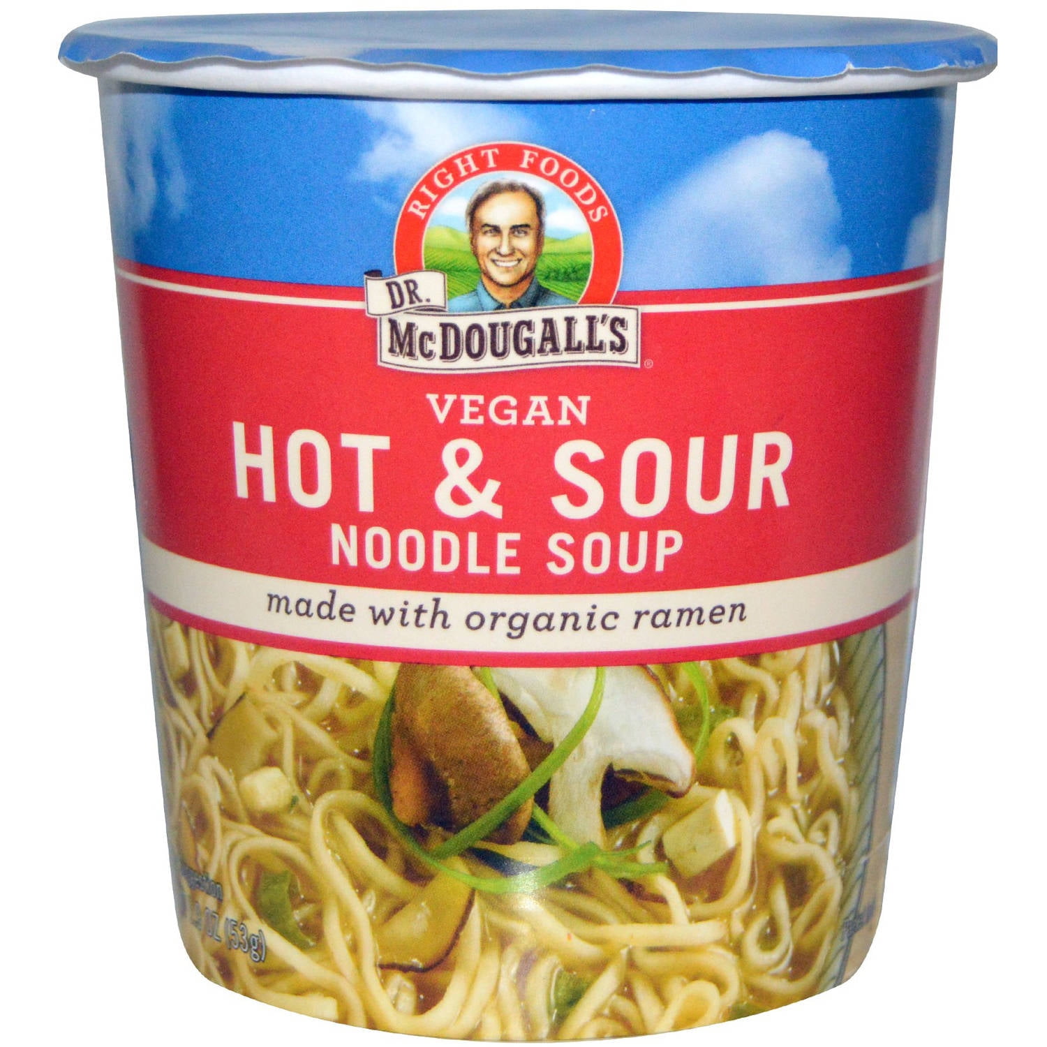 Dr. McDougall's Right Foods Vegan Hot & Sour Noodle Soup, 1.9 oz, (Pack of 6) by