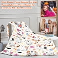 thumbnail image 4 of Halloween Room Decor Flower Blanket Cute Throw Blanket Farmhouse Throw Blanket Soft Flannel Retro Ghost Cover for Sofa Couch Bed Living Room Seasonal Festival Decor Holiday Atmosphere Gift, 4 of 6