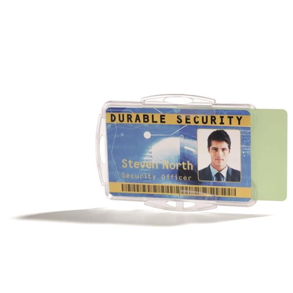 Produits de Bureau Durables 891919 Double Porte-Cartes Ouvert, Transparent - Boîte de 10