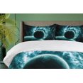 thumbnail image 4 of Ambesonne Space Duvet Cover Sets, Solar System Star Scenery, 2-King, Teal, 4 of 7