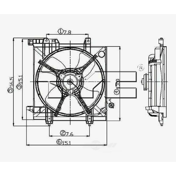 TYC 600550 Engine Cooling Fan Assembly for 320-55003-100 45121AE00A 45122AE00A 620-820 75341 FA70140 SB60001A SU3115106 Belts Clutch Motor