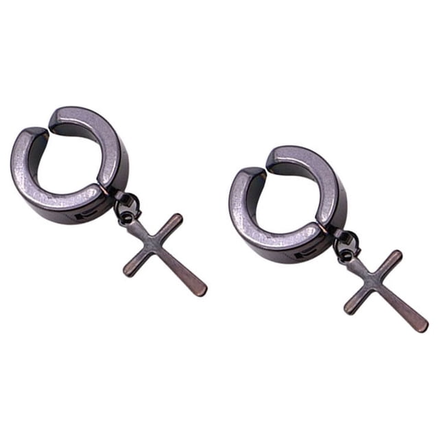 unbranded Joyería De Pendientes Sin Agujero En Color Negro Para Ocasiones Con Estilo Clásico