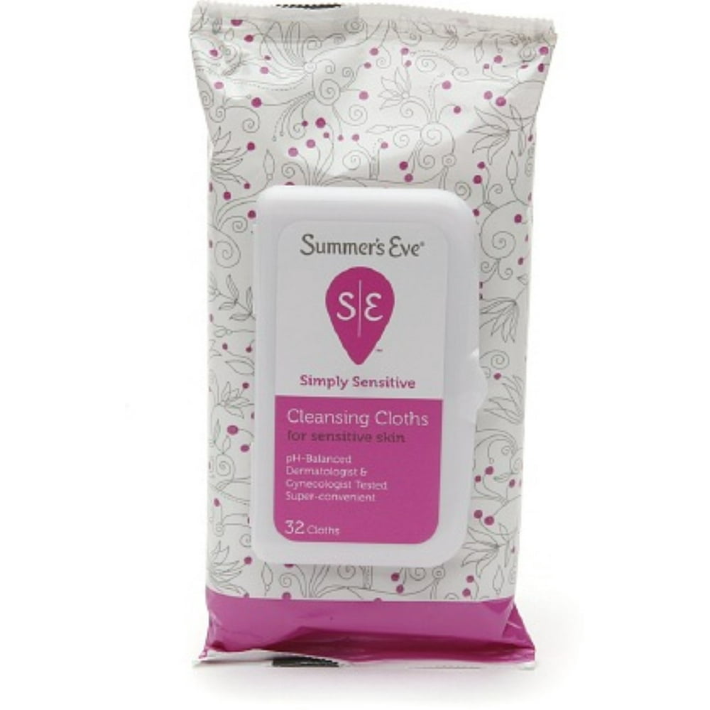 Summer's Eve Cleansing Cloths for Sensitive Skin, Simply Sensitive 32