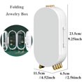 thumbnail image 5 of Jewelry Storage Box Foldable Mirror Design Plastic Metal Necklace Screen Display Rack for Home Screen Pearl White, 5 of 5