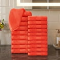 thumbnail image 2 of Ample Decor Washcloths 12 x 12 inch 20 Piece 600 GSM 100% Cotton, Lightweight, Quick Drying, Machine Washable Fingertip Towels for Bathroom, Gym, Kitchen - Orange, 2 of 6