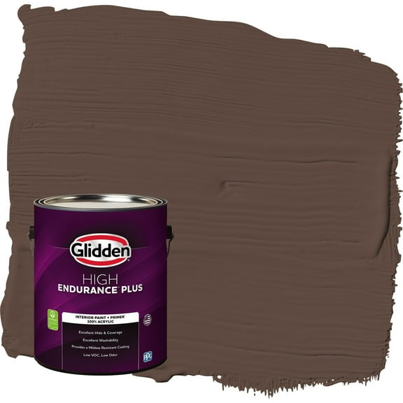 Glidden HEP Little Bear / Brown Flat Interior Paint with Primer, 1 Gallon