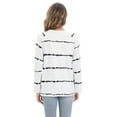 thumbnail image 4 of Newway Pullover Top T-Shirt Loose and Casual Stripe Raglan Sleeve Long Sleeve Long Sleeve Shirt Autumn/winter V-neck Print Top, 4 of 7