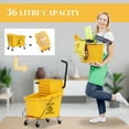 thumbnail image 4 of HOMCOM Mop Bucket with Wringer on Wheels for Floor Cleaning 38 Quart Yellow, 4 of 10