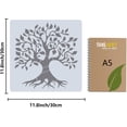 thumbnail image 2 of 11.8x11.8 Inch Tree of Life Stencils Reusable Large Plant Sign Home Decoration Template Plastic Tree Painting Stencils Square for Painting on Wood Wall Scrapbook Card Floor Drawing, 2 of 7