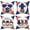 B, variant on 4th of July Decorations Pillow Covers 18 x 18 Inch Set of 4 Memorial Day Decor America Flag Stars and Patriotic Throw Pillow Covers Gnomes Pillows Independence Day Decor for Home