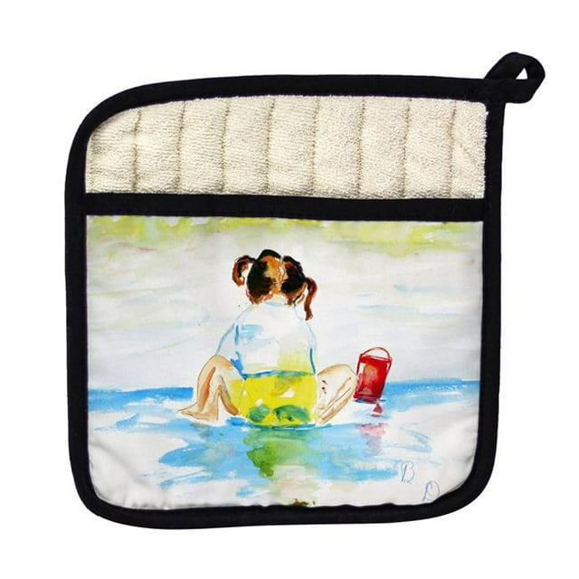 Betsy Drake PT729 Pigtails Playing Pot Holder