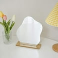 thumbnail image 3 of Irregular Shape Acrylic with Wooden Base Special  Makeup Mirror for Bedroom (ZXJS_us) Makeup Mirror Special for Bedroom Living Room and Room Decor Irregular Shape Acrylic with Wooden Base, 3 of 10