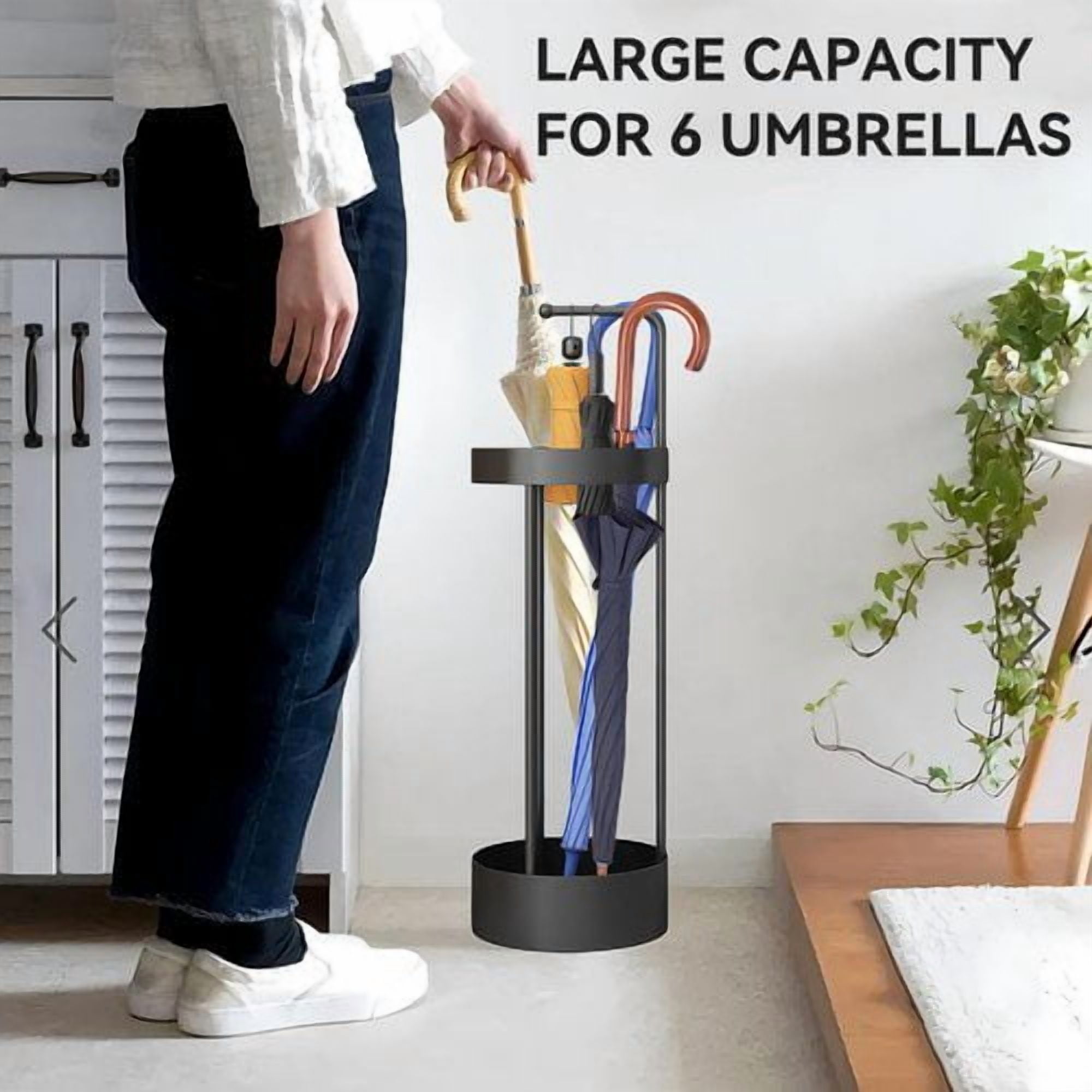ShadeMart Metal Umbrella Stand, Industrial Free-Standing Organizer with Reinforced Base for Entryway and Hallway