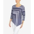 thumbnail image 6 of Alfred Dunner Womens  Spliced Dot Asymmetric Top, 6 of 6
