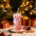 thumbnail image 4 of Zays Color Changing Cup Cute Glass Cups With Lids And Glass Iced Coffee Cups With Lids Reusable 18Oz Travel Mug With Lid And Party Xmas Fo Glass&Bottle Home Decor, 4 of 4