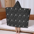 thumbnail image 5 of Black White Cat Snake Book Moon Star Pattern Hooded Bath Towel，50"x30" for Ages 3 To 12 Kids, Quick Dry Lightweight Soft Microfiber Hood Beach Towel Cover Up for Kids, 5 of 7