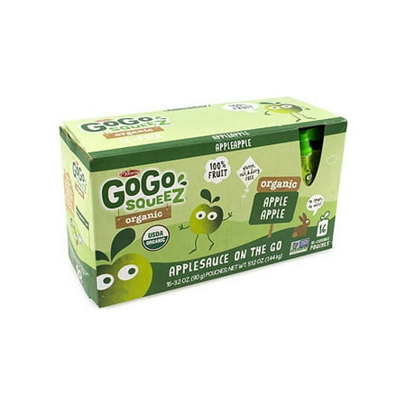 Materne GoGo Squeez Organic Applesauce Pouches, 3.2 oz, 16 Ct
