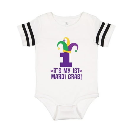 

Inktastic 1st Mardi Gras Jester Hat Childs Party Gift Baby Boy or Baby Girl Bodysuit