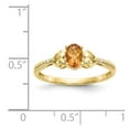 thumbnail image 3 of Solid 10k Yellow Gold Citrine Yellow November Gemstone Diamond Engagement Ring Size 8.5 (.01 cttw.), 3 of 6