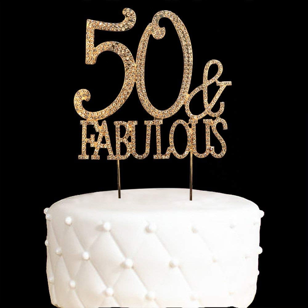 50&Fabulous Cake Topper 50 Years Birthday Or 50TH Wedding ...