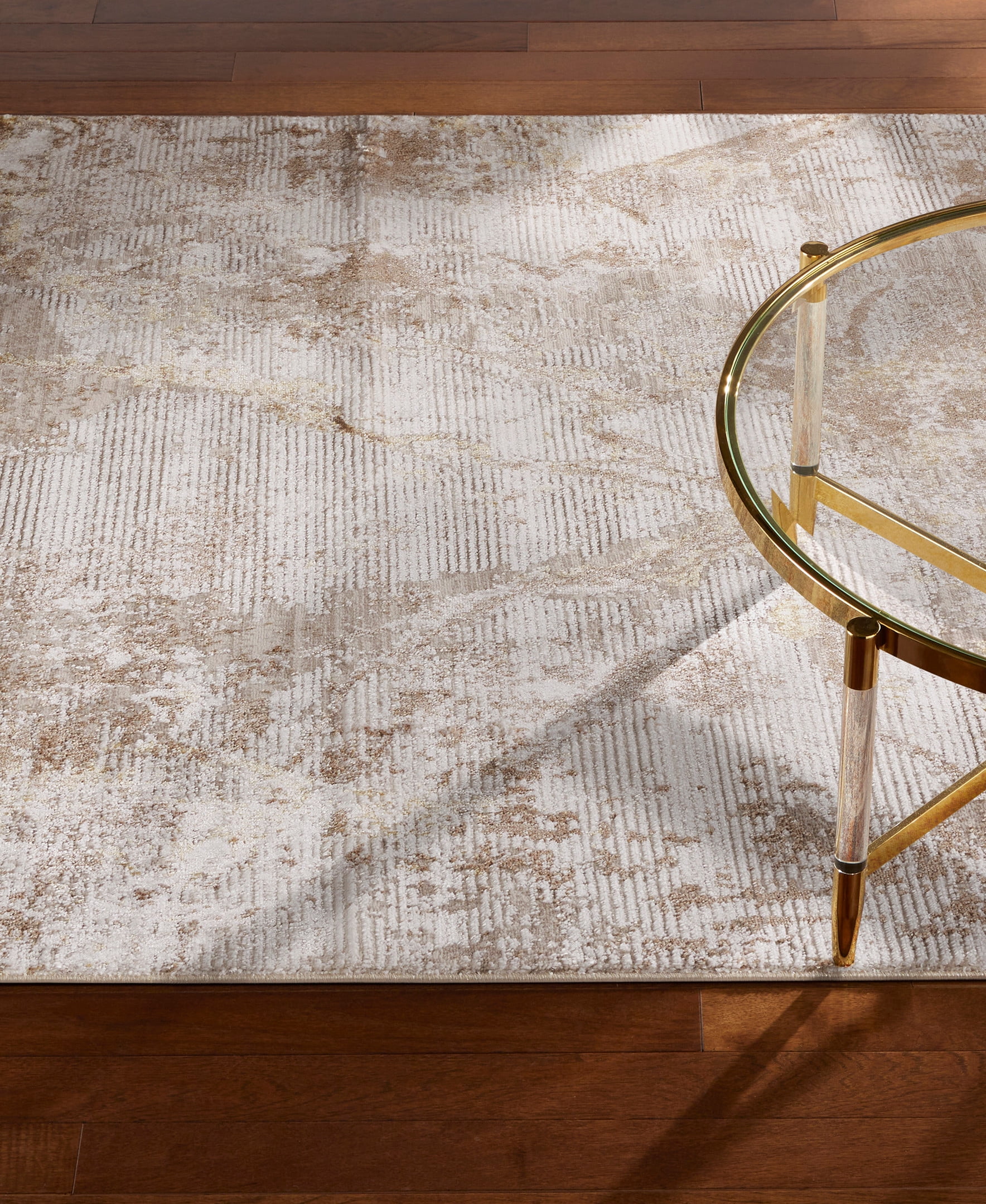 TOWN & COUNTRY LUXE Opaline Bold Marble Area Rug with Glam Metallic Ribbed Texture Pile, Taupe, 9'2"x12'5"