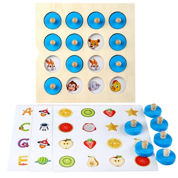Juego de emparejamiento de memoria de los niños de madera de juguete de memoria de mesa Educación Educativa