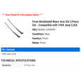 thumbnail image 2 of Front Windshield Wiper Arm Set 2 Piece Set - Compatible with 1968 Jeep CJ5A, 2 of 2